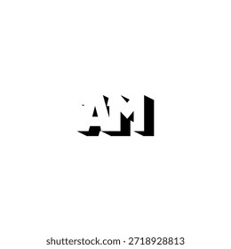 AM Negative Space Monogram Logo - Modernes minimales Buchstabendesign