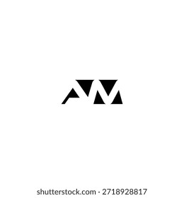 AM Negative Space Monogram Logo - Modernes minimales Buchstabendesign