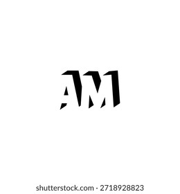 AM Negative Space Monogram Logo - Modernes minimales Buchstabendesign