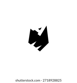 AM Negative Space Monogram Logo - Modernes minimales Buchstabendesign