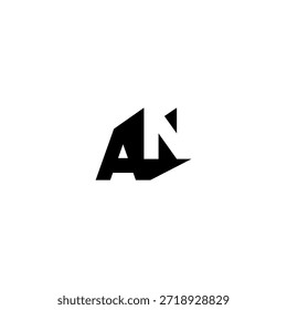 AN Negative Space Monogram Logo - Modernes minimales Buchstabendesign