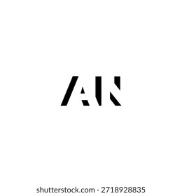 AN Negative Space Monogram Logo - Modernes minimales Buchstabendesign