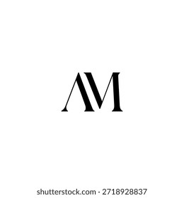 AM Negative Space Monogram Logo – Modern Minimal Lettermark Design