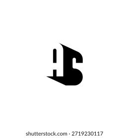 Logotipo del monograma del espacio negativo de AS – diseño minimalista moderno de la marca de letras