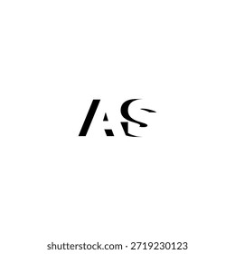 Logotipo del monograma del espacio negativo de AS – diseño minimalista moderno de la marca de letras