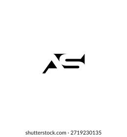 AS Negative Space Monogram Logo - Modernes minimales Buchstabendesign