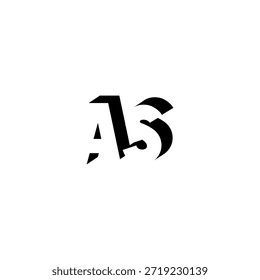 Logotipo del monograma del espacio negativo de AS – diseño minimalista moderno de la marca de letras