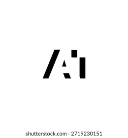 AT Negative Space Monogram Logo - Modernes minimales Buchstabendesign