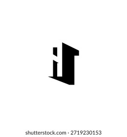 AT Negative Space Monogram Logo - Modernes minimales Buchstabendesign