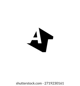 AT Negative Space Monogram Logo - Modernes minimales Buchstabendesign