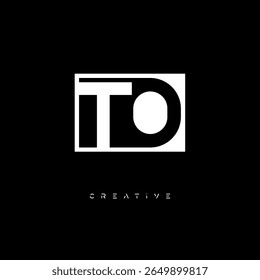TO Negative Space Monogram – Minimalist Black and White Letter mark Logo for Creative Branding, Fashion Identity  Modern Design Concepts
