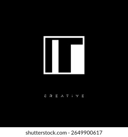 IT Negative Space Monogram – Minimalist Black and White Letter mark Logo for Creative Branding, Fashion Identity and Modern Design Concepts

