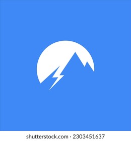 negative space mountain with sun