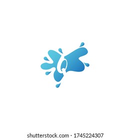 Negative Space Q  letter logo icon in water splash shape design template.