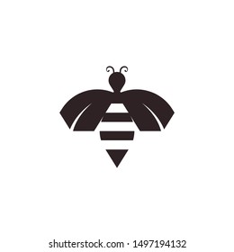 Negative Space Queen Bee Logo Template, Minimal and Feminine Bee Logo .Vector