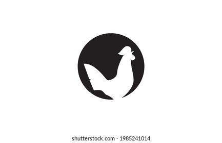negative space rooster logo symbol vector icon illustration graphic design