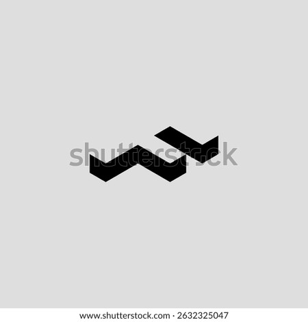 Negative space and Shadow of F letter. Unique initial logo of L letter. Combination for investment icon, finance, marketing. Sign or symbol letter. E logo. Alphabet negative logo. Negative 3 D of L.