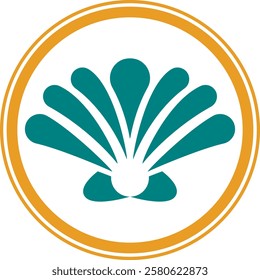 Negative space shell pearl logo