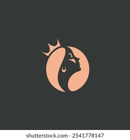 negative space silhouette logo of queen and coffee beans vector illustration. suitable for coffee, cafe, restaurant and other product comparisons