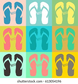 Negative space slipper and bottle vector, good for summer and beach logo