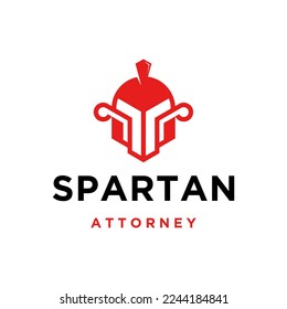 Negative space spartan with attorney logo design