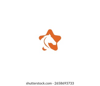 Negative space star horse logo, Vector format.