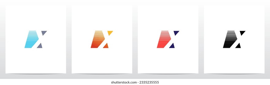 Negative Space With Stripes Letter Logo Design X