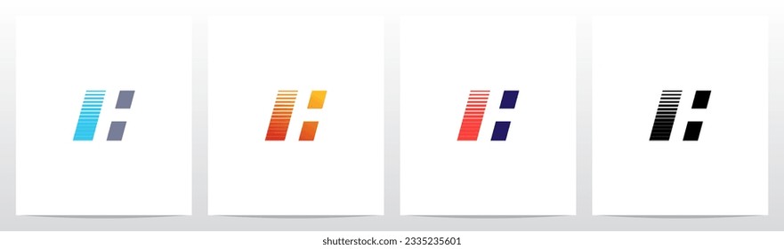 Negative Space With Stripes Letter Logo Design H