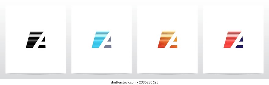 Negative Space With Stripes Letter Logo Design A