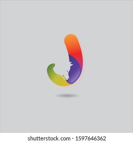 Negative space style jaguar in letter J,, Pet and animal logo design