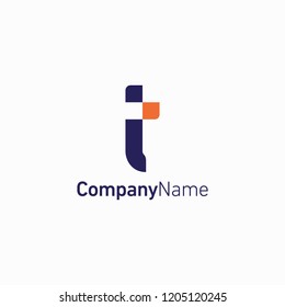 Negative space technology logo and icon using with I and T