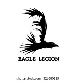 negative space vector concept of warrior head in eagle