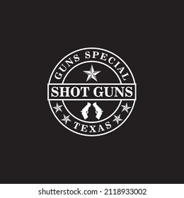 Negative Space Vintage Design. Gun Repair And Sales In Texas. Star Logo Design.