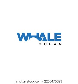 negative space whale typography logo design inspiration