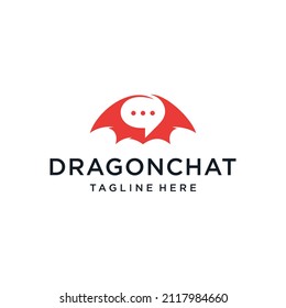 negative space wing and chat logo template	