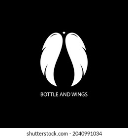alas de espacio negativas e ilustración vectorial del logotipo de la botella