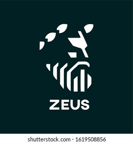 negative space zeus illustration logo