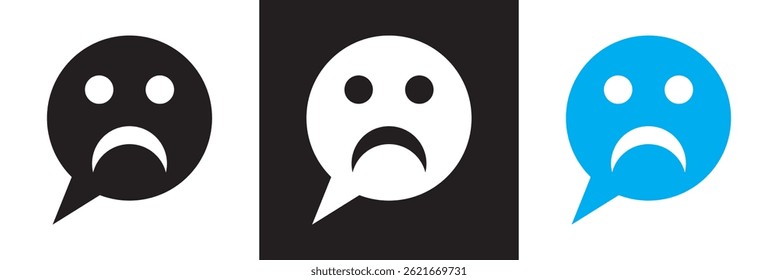 Negative speech bubble icon.  Vector illustration. isolated on white and black background. EPS 10