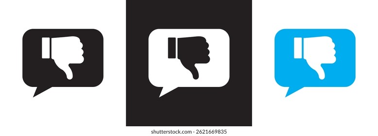 Negative speech bubble icon.  Vector illustration. isolated on white and black background. EPS 10