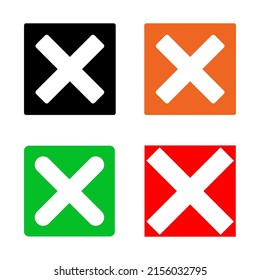 Negative squared icon vector collection isolated on white background