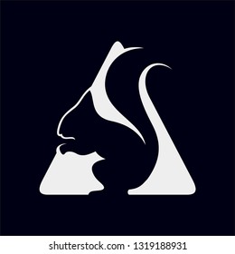 negative squirrel in the letter A