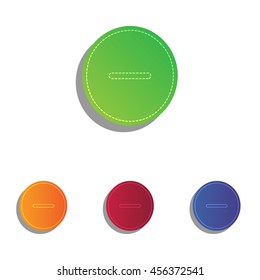 Negative symbol illustration. Minus sign. Colorfull applique icons set.