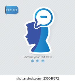 Negative symbol,sticker design,blue version,clean vector