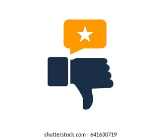Negative Testimonial Icon Logo Design Element