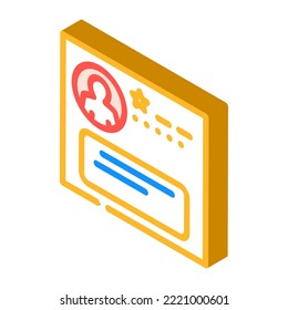 negative testimonial isometric icon vector. negative testimonial sign. isolated symbol illustration