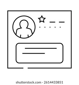 negative testimonial line icon vector. negative testimonial sign. isolated contour symbol black illustration