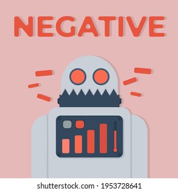 negative themed robot design. Can be used on designs, company characters, banners, brochures, books, etc. simple design.