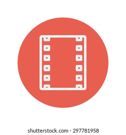 Negative thin line icon for web and mobile minimalistic flat design. Vector white icon inside the red circle.