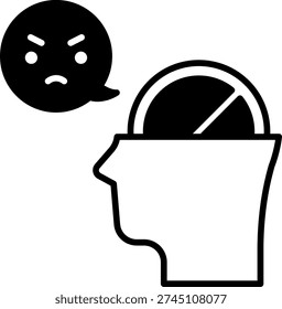 Negative Thinking Concept: Head with Stop Sign