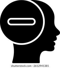 Negative Thinking Glyph Icon Vector Design